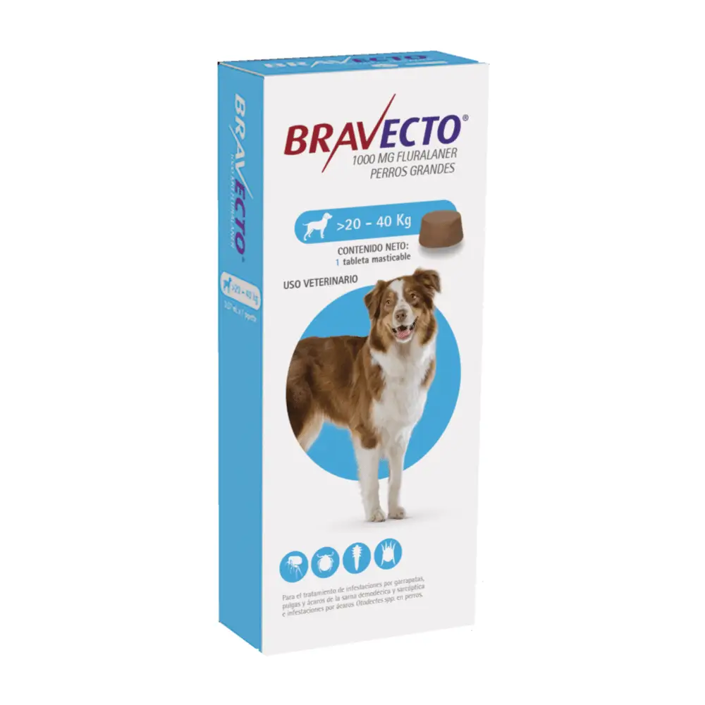 Antipulgas para perros Bravecto de 20 a 40 kilos vista 1