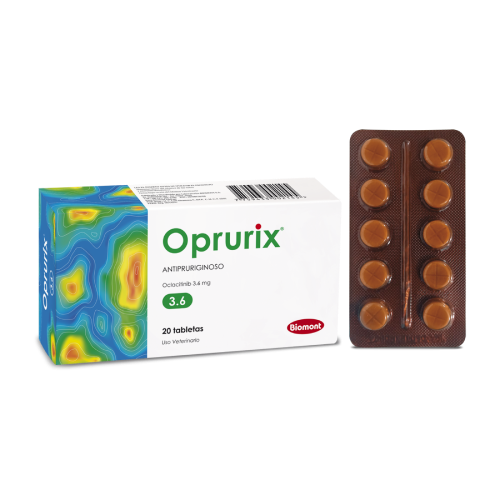 Oprurix 3.6mg para perros con alergias en la piel caja 20 unid vista 1